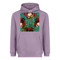 Lavender Messy Bun Mom And Cross With Leopard Patterns Heavyweight Hoodie - BundleAndBundleShop