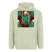 Messy Bun Mom And Cross With Leopard Patterns Heavyweight Hoodie | Teevron