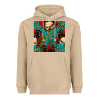 Mushroom Messy Bun Mom And Cross With Leopard Patterns Heavyweight Hoodie - BundleAndBundleShop