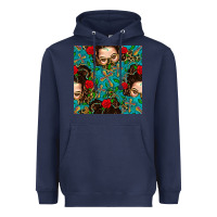 Navy Messy Bun Mom And Cross With Leopard Patterns Heavyweight Hoodie - BundleAndBundleShop