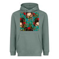 Sage Messy Bun Mom And Cross With Leopard Patterns Heavyweight Hoodie - BundleAndBundleShop