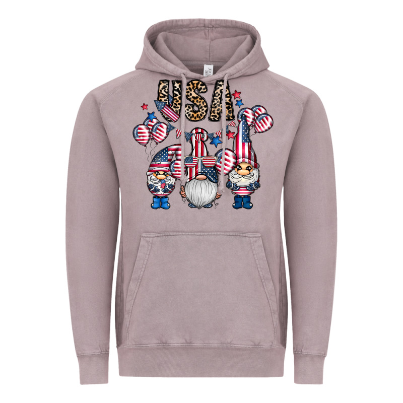 Usa America Gnome Vintage Hoodie by CowhideDigitalArt | Teevron