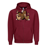 Burgundy melanin hearts Zipper Hoodie - MaliasSmallBusiness
