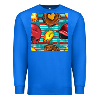 True Royal softball helmet and glove with serape seamless pattern Premium Sweatshirt - BundleAndBundleShop