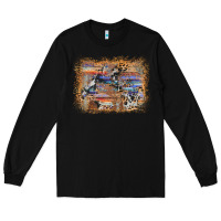 Black aztec leopard cowhide wood western background Long Sleeve Tee - AdoDesignShop