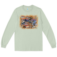 Matcha aztec leopard cowhide wood western background Long Sleeve Tee - AdoDesignShop