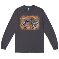 Smoke aztec leopard cowhide wood western background Long Sleeve Tee - AdoDesignShop