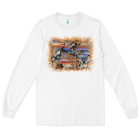 White aztec leopard cowhide wood western background Long Sleeve Tee - AdoDesignShop