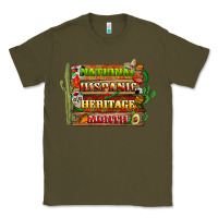 Army Green national hispanic heritage month with background Classic Tee - BundleAndBundleShop