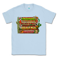 Dusty Blue national hispanic heritage month with background Classic Tee - BundleAndBundleShop