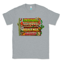 Heather Grey national hispanic heritage month with background Classic Tee - BundleAndBundleShop