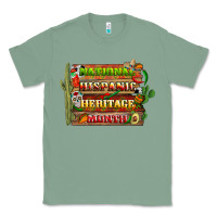 Sage national hispanic heritage month with background Classic Tee - BundleAndBundleShop