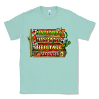 Seafoam national hispanic heritage month with background Classic Tee - BundleAndBundleShop