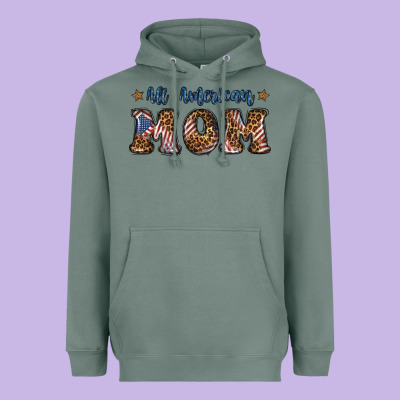 All American Mom Heavyweight Hoodie Designed By Bundleandbundleshop