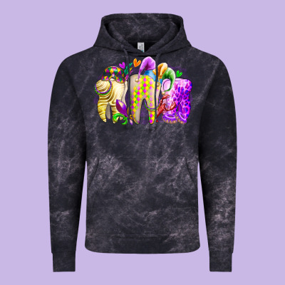 Mardi Gras Tooth Vintage Hoodie Designed By Racoondesign
