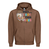Chestnut psst i got them eggs Zipper Hoodie - MaliasSmallBusiness