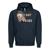 Navy psst i got them eggs Zipper Hoodie - MaliasSmallBusiness