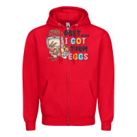 Red psst i got them eggs Zipper Hoodie - MaliasSmallBusiness