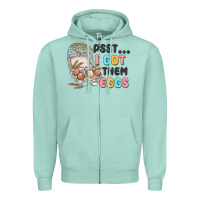 Seafoam psst i got them eggs Zipper Hoodie - MaliasSmallBusiness