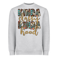 Heather Grey kinda classy kinda hood Heavyweight Sweatshirt - JahusDesignShop
