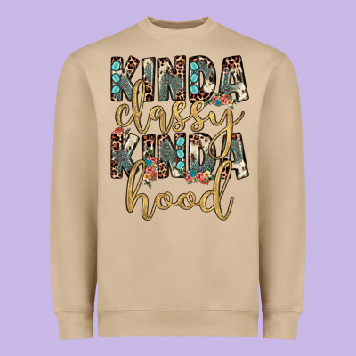 Kinda Classy Kinda Hood Heavyweight Sweatshirt Designed By Jahusdesignshop