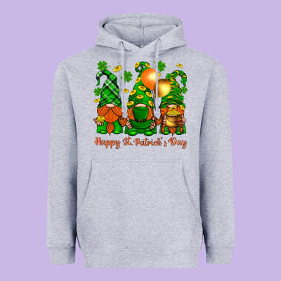 Happy St. Patricks Day With Gnomies Heavyweight Hoodie Designed By Bundleandbundleshop