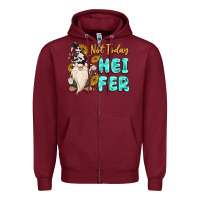 Burgundy not today heifer cow gnome Zipper Hoodie - MaliasSmallBusiness