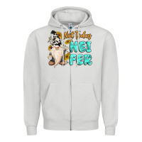 Dove Grey not today heifer cow gnome Zipper Hoodie - MaliasSmallBusiness