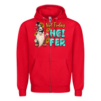 Red not today heifer cow gnome Zipper Hoodie - MaliasSmallBusiness