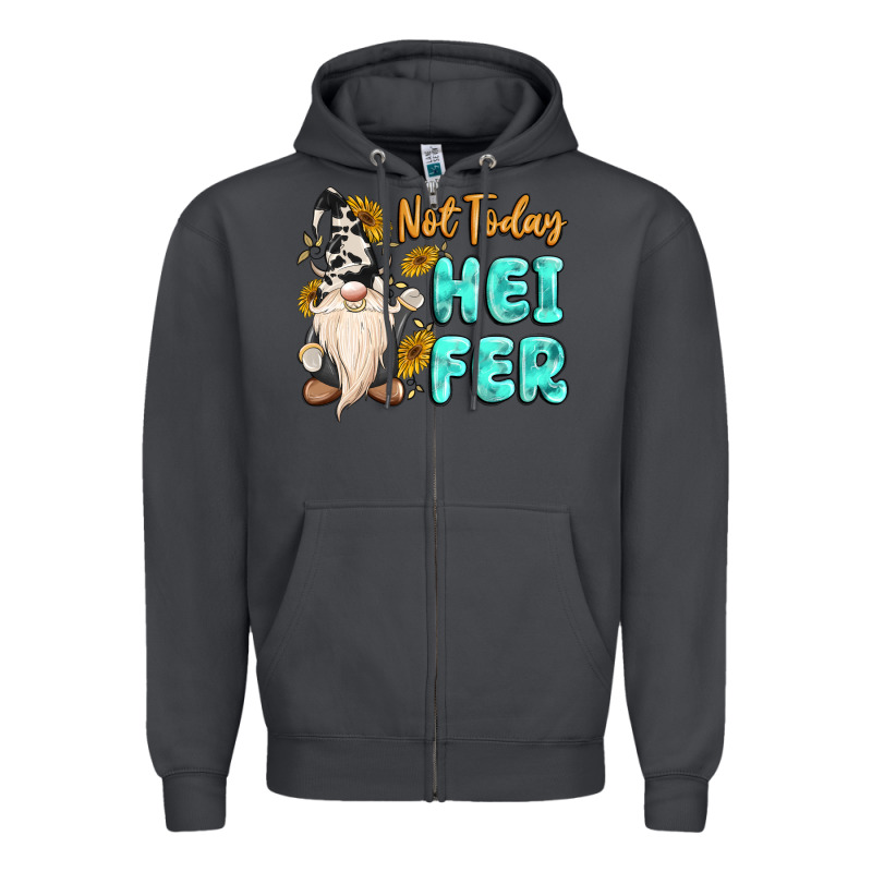 Not Today Heifer Cow Gnome Zipper Hoodie by MaliasSmallBusiness | Teevron