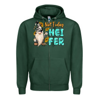 Sports Green not today heifer cow gnome Zipper Hoodie - MaliasSmallBusiness
