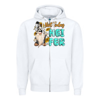 White not today heifer cow gnome Zipper Hoodie - MaliasSmallBusiness