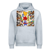 Heather Grey love puzzle ribbon Urban Hoodie - TumblerDesignByShophia