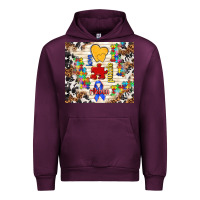 Mauve Wine love puzzle ribbon Urban Hoodie - TumblerDesignByShophia