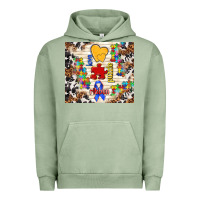 Pigment Oil Green love puzzle ribbon Urban Hoodie - TumblerDesignByShophia