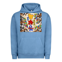Pigment Pebble Blue love puzzle ribbon Urban Hoodie - TumblerDesignByShophia
