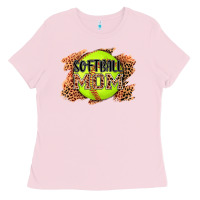 Bubblegum Pink softball mom Ladies Tee - AdoDesignShop