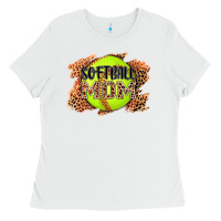 White softball mom Ladies Tee - AdoDesignShop