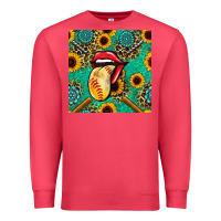 Cardinal softball lips sunflowers and gemstones seamless pattern Premium Sweatshirt - BundleAndBundleShop
