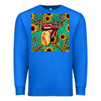 True Royal softball lips sunflowers and gemstones seamless pattern Premium Sweatshirt - BundleAndBundleShop