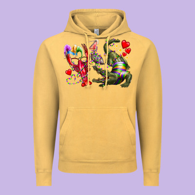 Mardi Gras Vintage Hoodie Designed By Racoondesign