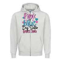 Dove Grey pink or blue big sister loves you Zipper Hoodie - MaliasSmallBusiness