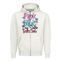Oatmeal Heather pink or blue big sister loves you Zipper Hoodie - MaliasSmallBusiness