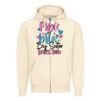Sandshell pink or blue big sister loves you Zipper Hoodie - MaliasSmallBusiness