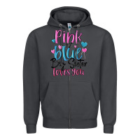 Smoke pink or blue big sister loves you Zipper Hoodie - MaliasSmallBusiness