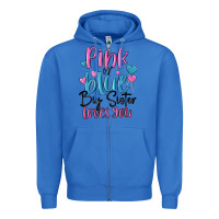 True Royal pink or blue big sister loves you Zipper Hoodie - MaliasSmallBusiness