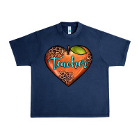 Navy teacher heart Urban Heavy Tee - JahusDesignShop