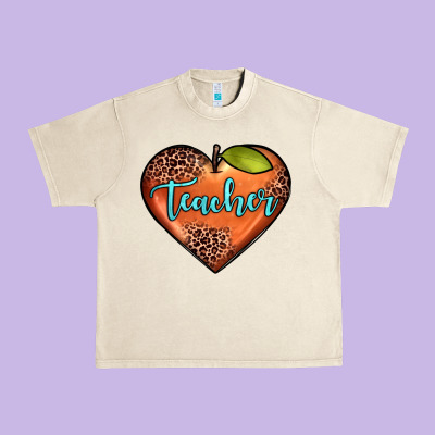 Teacher Heart Urban Heavy Tee Designed By Jahusdesignshop
