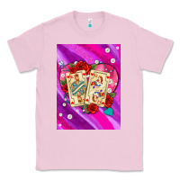 Bubblegum Pink playing cards with pearls and glitter air Classic Tee - AdoDesignShop