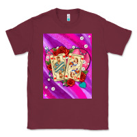 Burgundy playing cards with pearls and glitter air Classic Tee - AdoDesignShop